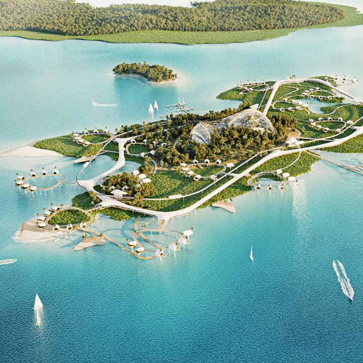 Vista aerea de la Isla desarrollada